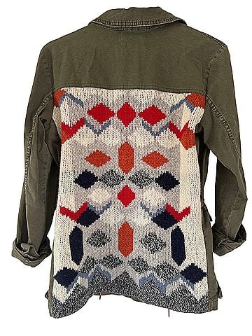 Anthropologie Arly Sweater-Back Army Green Anorak Jacket (view 2)