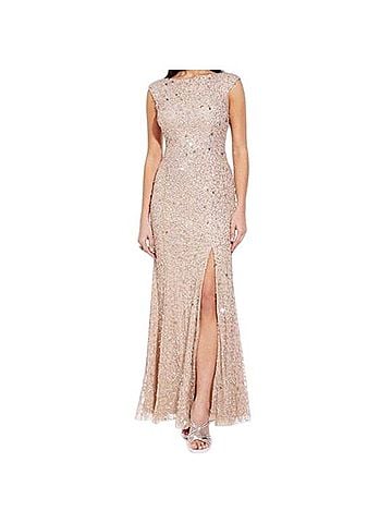 Adrianna Papell Sequin Beaded Gown Cocktail Dress (view 1)