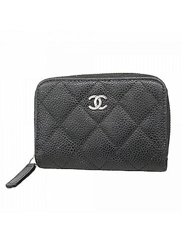 Chanel Chanel Matelassé Caviar Leather Wallet/Coin Case, Black, Women's, OP011105 (view 1)