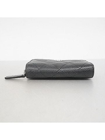 Chanel Chanel Matelassé Caviar Leather Wallet/Coin Case, Black, Women's, OP011105 (view 2)