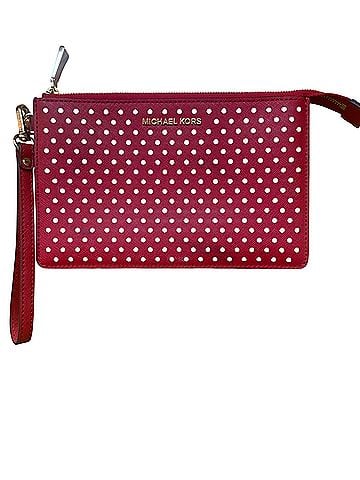 Michael Kors Michael Kors Red Leather Wristlet Clutch Leather Clutch (view 1)