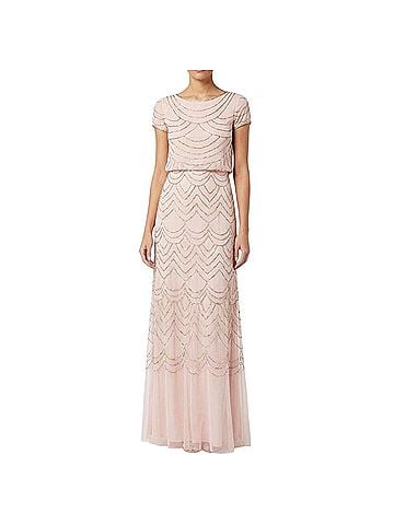 Adrianna Papell Blouson Beaded Gown Cocktail Dress (view 1)