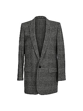 Saint Laurent Saint Laurent Checked Single-Breasted Blazer in Grey Wool (view 1)