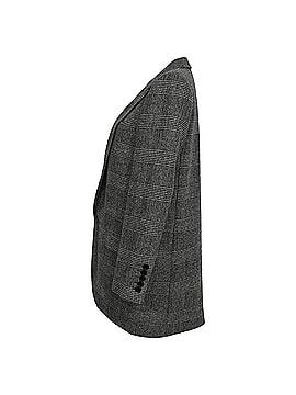 Saint Laurent Saint Laurent Checked Single-Breasted Blazer in Grey Wool (view 2)