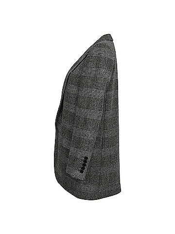 Saint Laurent Saint Laurent Checked Single-Breasted Blazer in Grey Wool (view 2)