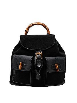 Gucci Gucci Bamboo Backpack 0032058 Black Leather Suede Women's GUCCI (view 1)
