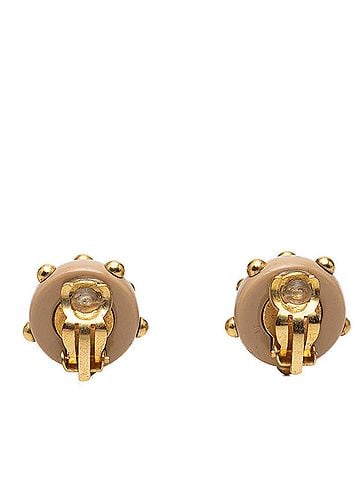 Chanel Chanel Coco Mark Vintage Earrings 00A Gold Beige Plated Women's CHANEL (view 2)