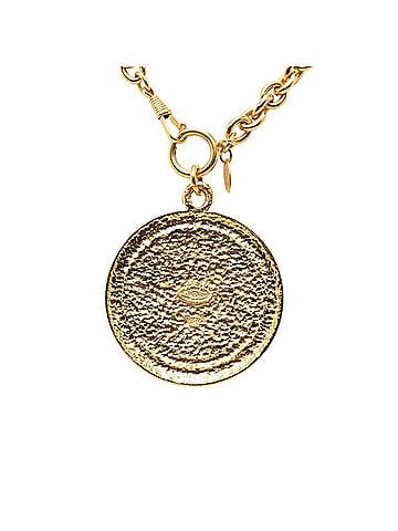 Chanel Chanel Coco Mark Palm Tree Lion Medal Chain Necklace Pendant Gold Plated Women's CHANEL (view 2)