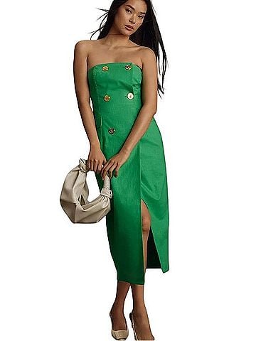 Anthropologie Mare Mare Strapless Trench Midi Dress Cocktail Dress (view 1)
