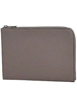 Louis Vuitton Louis Vuitton Pochette Jour PM Second Bag Pouch with L-shaped Zipper, Taurillon Leather, Taupe, R99760, Women's (view 1)