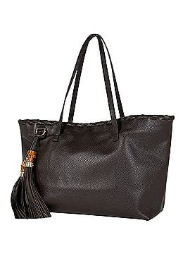 Gucci Gucci Bamboo Tote Bag with Tassel and Fringe, Leather, Brown, 354665, Women's (view 1)