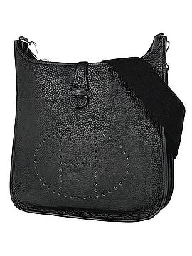 Hermès Hermes Evelyne 1 PM Perforated H Logo Shoulder Bag, Taurillon Clemence Leather, Black, J, Women's (view 1)