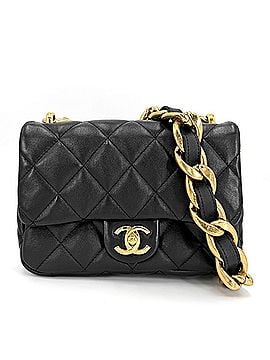Chanel Chanel Women's Matelassé Shoulder Bag with Coco Mark, Chain Strap, Mini Bag, Leather, Black, Gold Hardware (view 1)