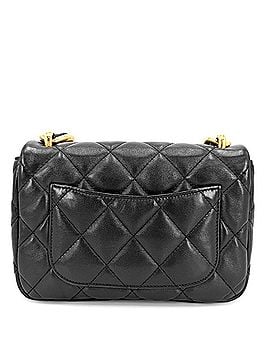 Chanel Chanel Women's Matelassé Shoulder Bag with Coco Mark, Chain Strap, Mini Bag, Leather, Black, Gold Hardware (view 2)
