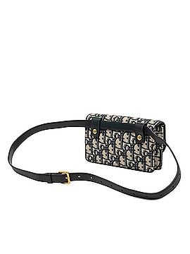 Christian Dior Christian Dior Dior Oblique Trotter Saddle Waist Bag Body Belt Navy Beige Canvas Leather Women's (view 2)