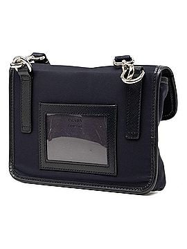 Prada Prada Triangle Logo Plate Nylon Crossbody Shoulder Bag 2ZH108 Navy Saffiano Leather Women's PRADA (view 2)