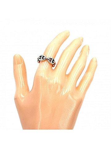 Hermès Hermes ring for men and women, Chaine d'Ancre Enchainée design, sterling silver 925, approximately 5.2g. (view 2)