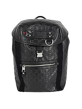 Gucci Gucci Men's Backpack, Guccissima GUCCI 368561, Black with Silver Hardware (view 1)