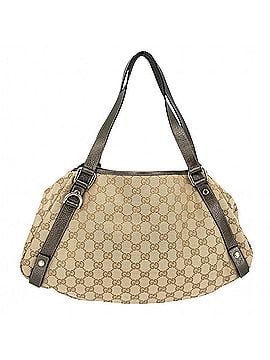 Gucci Gucci handbag for women, Abby tote bag, shoulder GUCCI 130736, GG canvas, leather, beige, gold accents, soft hardware. (view 2)