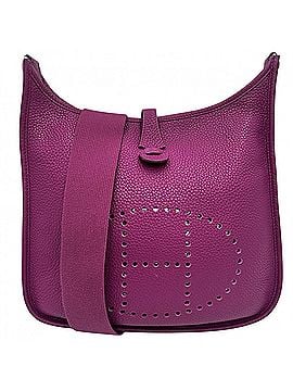 Hermès Hermes Evelyne 1PM Shoulder Bag for Women, H Logo, Shoulder/Crossbody, HERMES ?JO Stamp, Taurillon Leather, Pink Purple, Silver Hardware, 2011 (view 1)