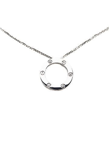 Cartier Cartier Love Circle 3-Diamond Chain Pendant Necklace B7014600 Diamond 18KWG White Gold 750 Women's CARTIER (view 1)
