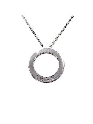 Cartier Cartier Love Circle 3-Diamond Chain Pendant Necklace B7014600 Diamond 18KWG White Gold 750 Women's CARTIER (view 2)
