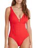 Aqua Blu Red One Piece Swimsuit Size 14 - photo 1