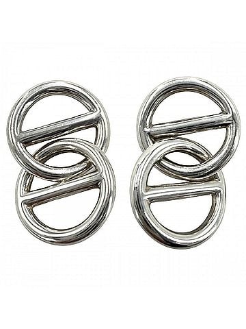 Hermès Hermes Mini Chaine d'Ancre Earrings for Women, Sterling Silver 925, Approx. 6.1g (view 1)
