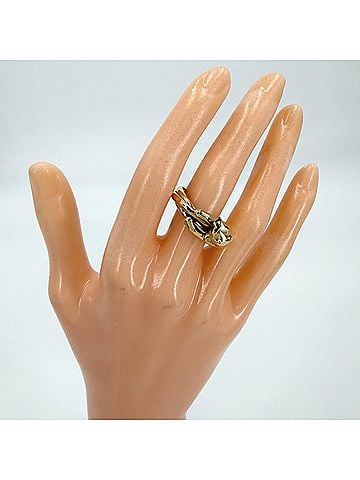 Cartier Cartier Women's Panthère Trinity Three-Color Ring, Au750, 18K Yellow Gold, PG, WG, Panther Design, CARTIER, K18 White Pink Emerald, Approx. 12.4g (view 2)