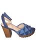Comfort Plaid Blue Heels Size 10 - photo 1