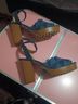 Comfort Plaid Blue Heels Size 10 - photo 7