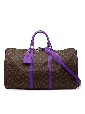 Louis Vuitton Louis Vuitton Monogram Macassar Keepall Bandoulière 50 Boston Bag Shoulder 2WAY M46775 Violet Fonce Leather Women's LOUIS VUITTON (view 1)