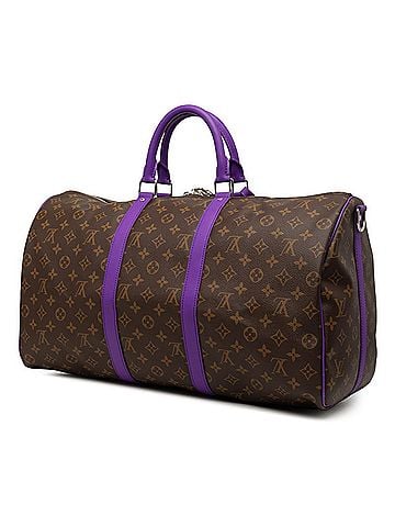 Louis Vuitton Louis Vuitton Monogram Macassar Keepall Bandoulière 50 Boston Bag Shoulder 2WAY M46775 Violet Fonce Leather Women's LOUIS VUITTON (view 2)