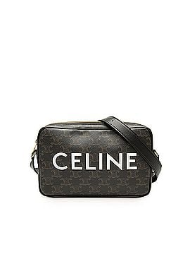 Céline Medium Triomphe Coated Canvas Logo Crossbody (view 1)