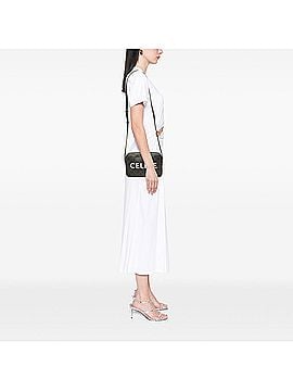 Céline Medium Triomphe Coated Canvas Logo Crossbody (view 2)