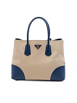 Prada Large Canapa and Saffiano Double Satchel (view 1)