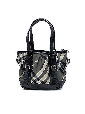 Burberry Beat Check Nylon and Patent Lowry Satchel (view 1)