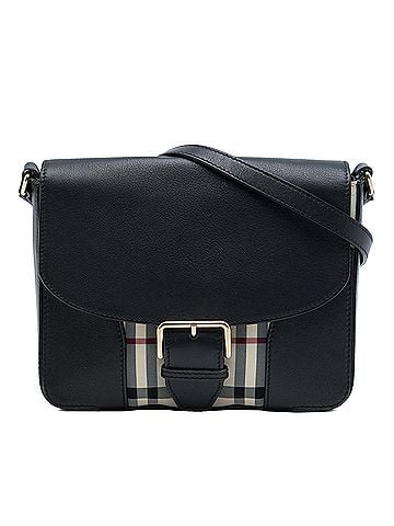Burberry Small Haymarket Check Nylon and Leather Dickens Crossbody (view 1)