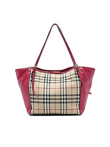 Burberry Small Haymarket Check Canvas and Leather Canterbury Tote (view 1)