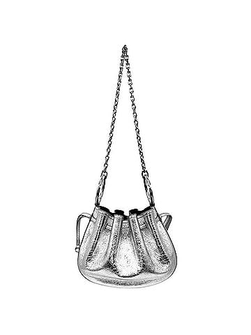 Givenchy Givenchy Women's Pumpkin Mini Shoulder Bag, Laminated Leather, Lambskin, Silver, Silver Hardware (BB510FB26C) (view 2)