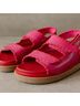 ALOHAS 100% Leather Color Block Red Pink Sandals Size EU 37 - photo 3
