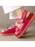ALOHAS 100% Leather Color Block Red Pink Sandals Size EU 37 - photo 5