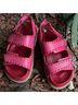 ALOHAS 100% Leather Color Block Red Pink Sandals Size EU 37 - photo 7