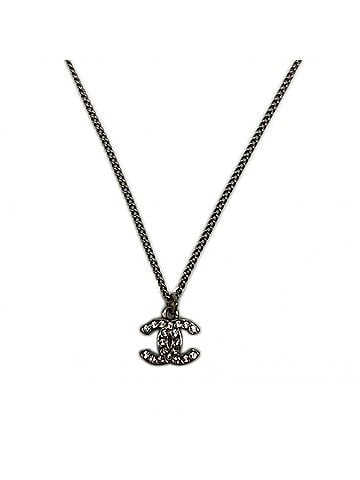Chanel CHANEL Coco Mark Rhinestone Necklace SP - Silver for Women (view 1)