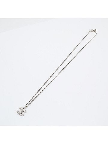 Chanel CHANEL Coco Mark Rhinestone Necklace SP - Silver for Women (view 2)