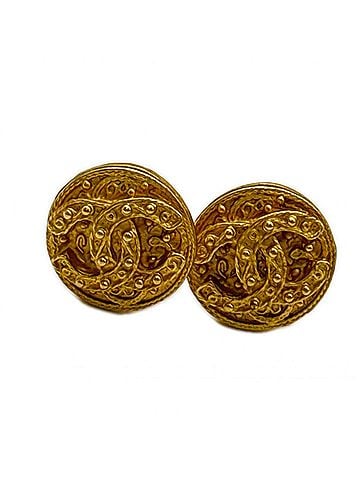 Chanel CHANEL Coco Mark Round Earrings GP - Gold Women's (view 1)