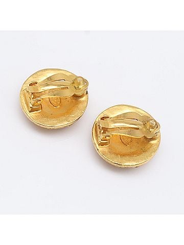 Chanel CHANEL Coco Mark Round Earrings GP - Gold Women's (view 2)