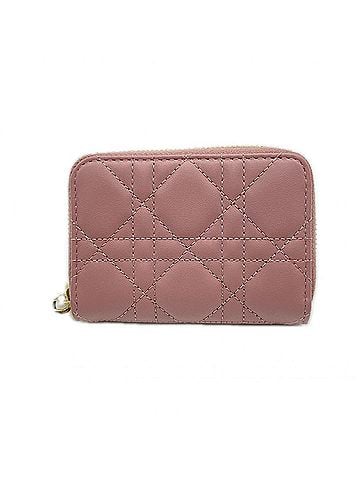 Christian Dior Christian Dior Lady Cannage Wallet/Coin Case S0985ONMJ Purple Lambskin Women's (view 1)