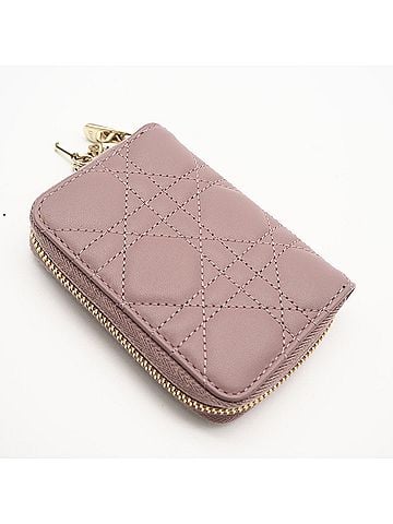 Christian Dior Christian Dior Lady Cannage Wallet/Coin Case S0985ONMJ Purple Lambskin Women's (view 2)