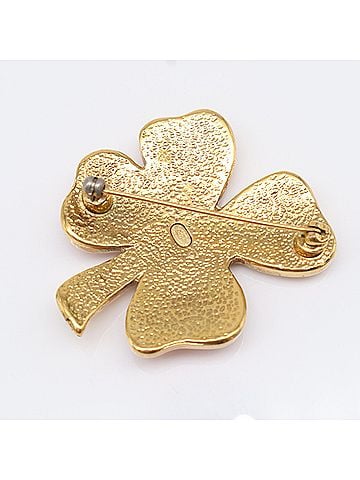Chanel CHANEL Clover Coco Mark Brooch GP - Gold Pink Red Plastic for Women (view 2)